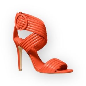 Michael Kors Orange Remi Crisscross Straps High Heel Dress Sandal Size 7.5